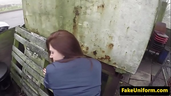 British skank swallows uniformed cops jizz