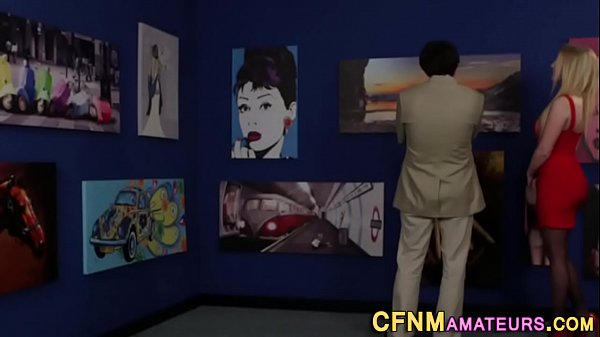 Clothed british slut tugs