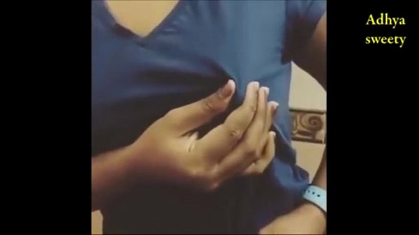 Indian desi girl pressing her boobs over tshirt…