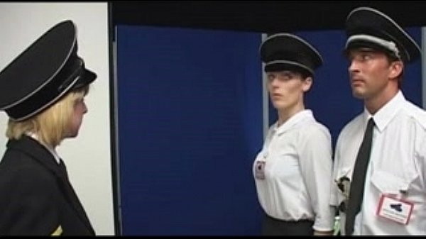 British Airport MFF Threesome Porn