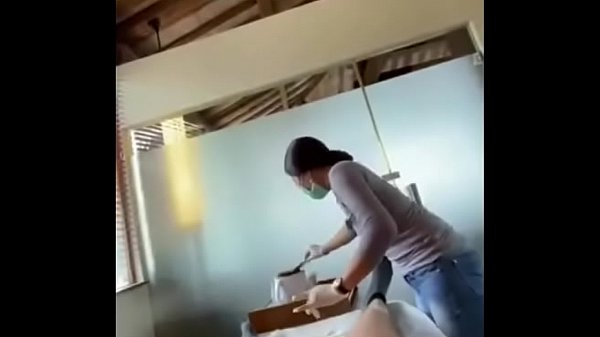 hard dick accidental cum in beauty center massage !